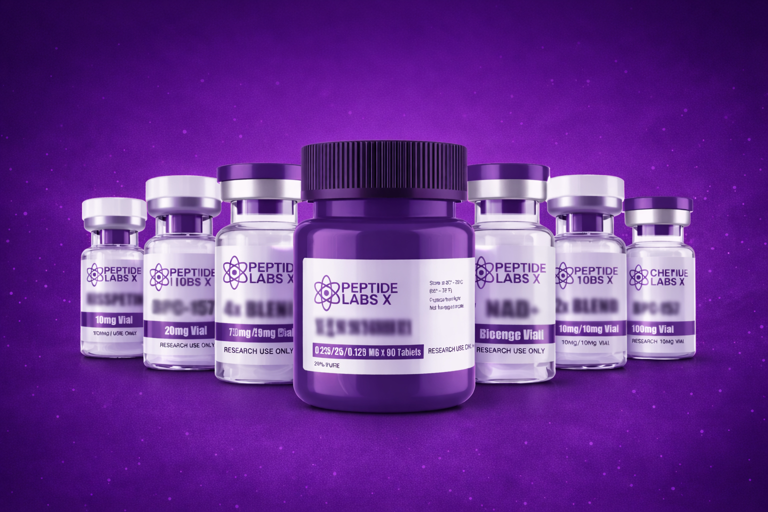 Peptide product bottles