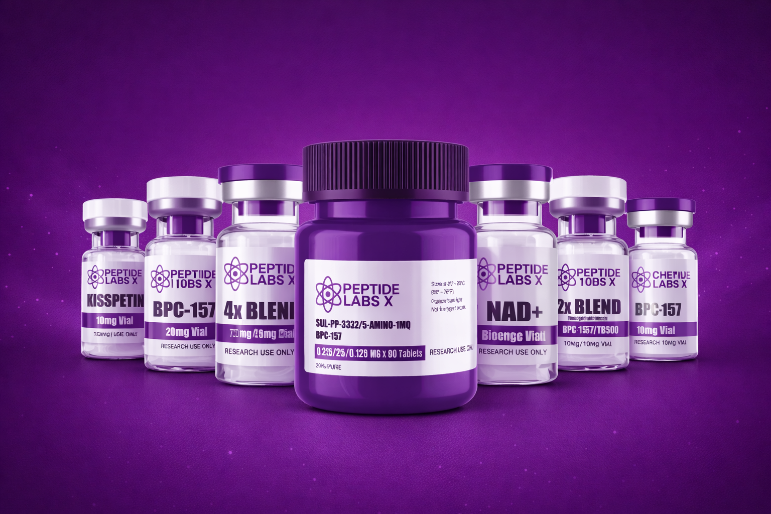 Peptide product bottles